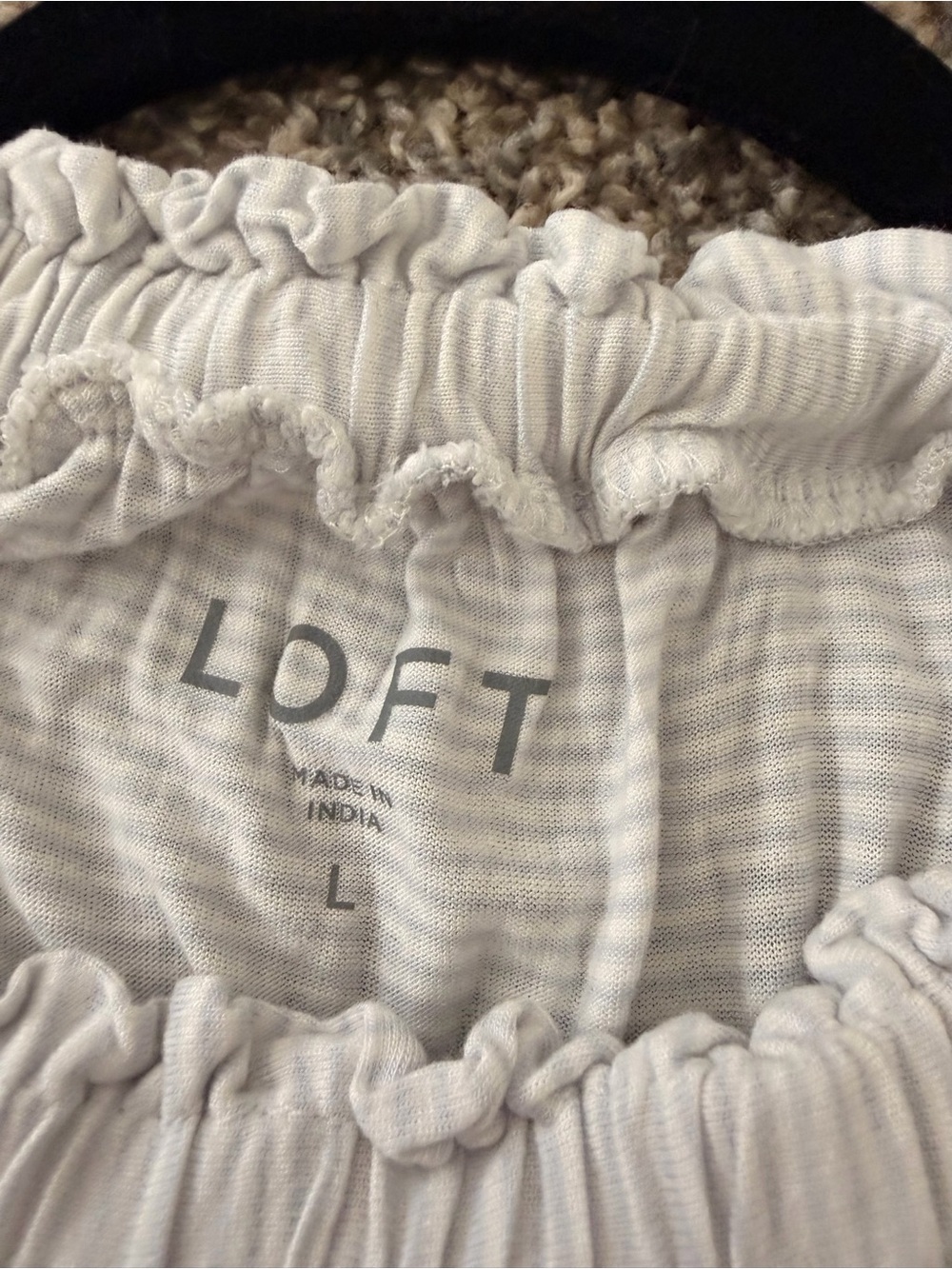 LOFT Striped Ruffled Tank Top - Picture 4 of 4